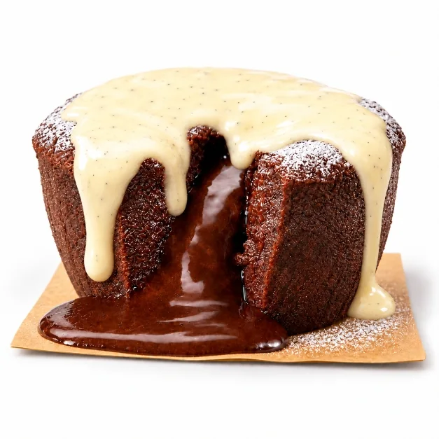 Hot Lava Cake mit Vanilla Sauce